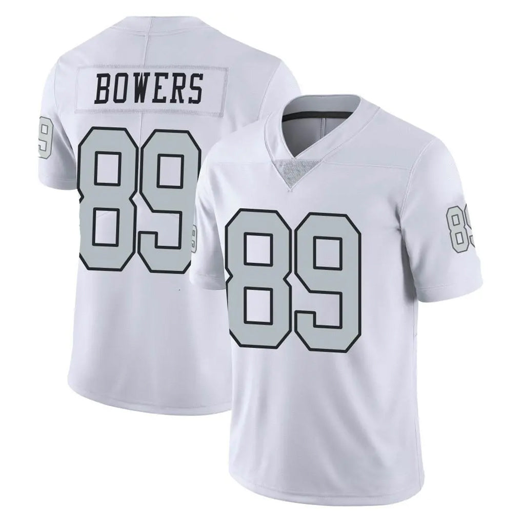 Vanessashop LV.Raiders #89 Brock Bowers Player White Limited Color Rush Home Game Stitched Jerseys