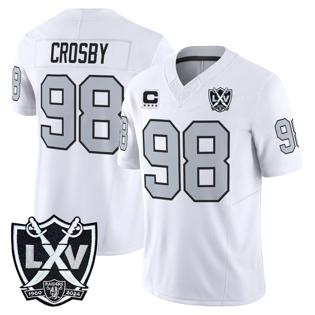 Vanessashop LV.Raiders #98 Maxx Crosby Player White 2026 Vapor Limited Home Game Stitched Jerseys