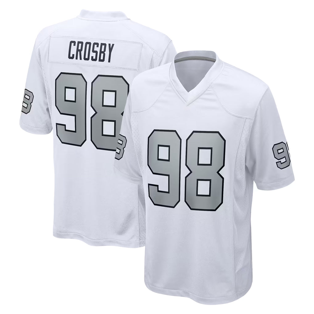 Vanessashop LV.Raiders #98 Maxx Crosby Player White Alternate Home Game Stitched Jerseys