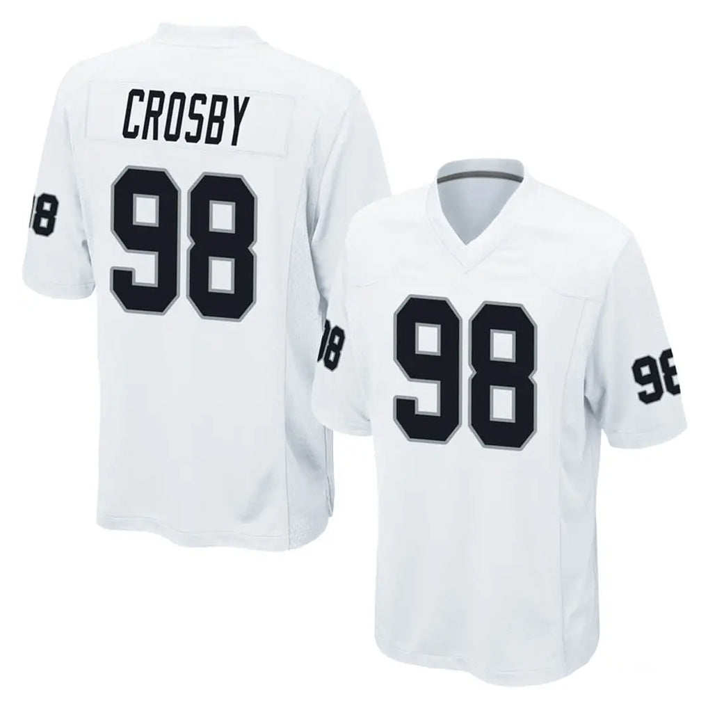 Vanessashop LV.Raiders #98 Maxx Crosby Player White Home Game Stitched Jerseys