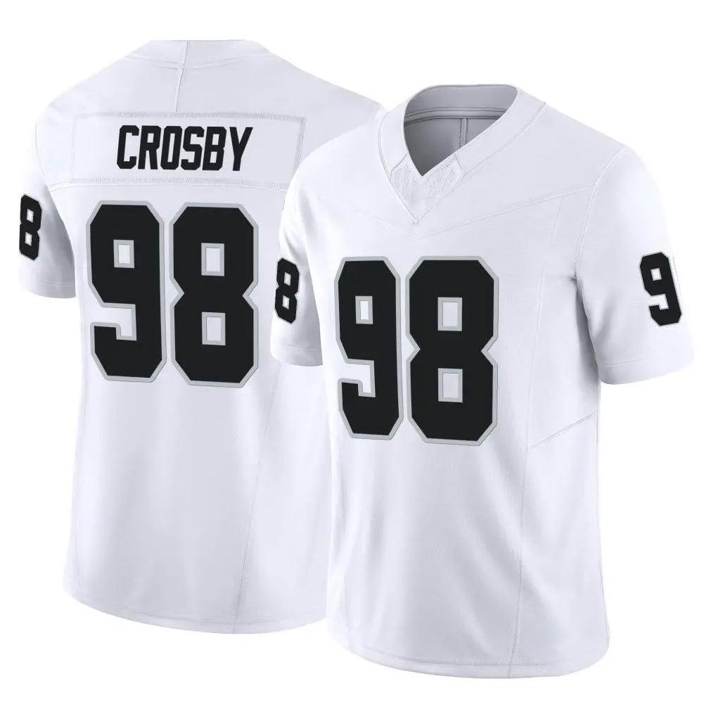 Vanessashop LV.Raiders #98 Maxx Crosby Player White Limited Vapor F.U.S.E. Home Game Stitched Jerseys
