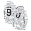 Vanessashop LV.Raiders #9 Jalen Nailor Player Arctic Camo Salute to Service Hoodies Limited Game Stitched Jerseys