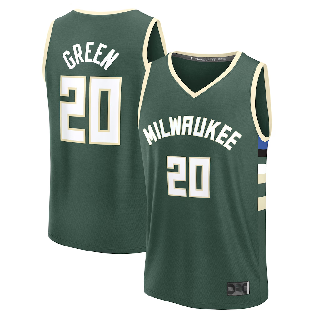 Vanessashop M.Bucks #20 A.J. Green  Hunter Green Fast Break Replica Player Jerseys - Icon Edition