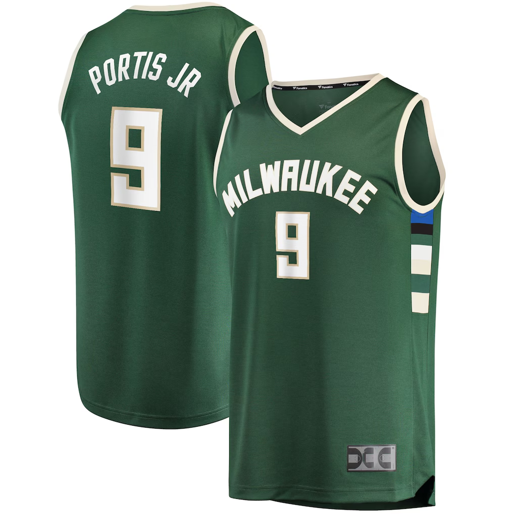 Vanessashop M.Bucks #9 Bobby Portis  Green Fast Break Replica Jerseys - Icon Edition