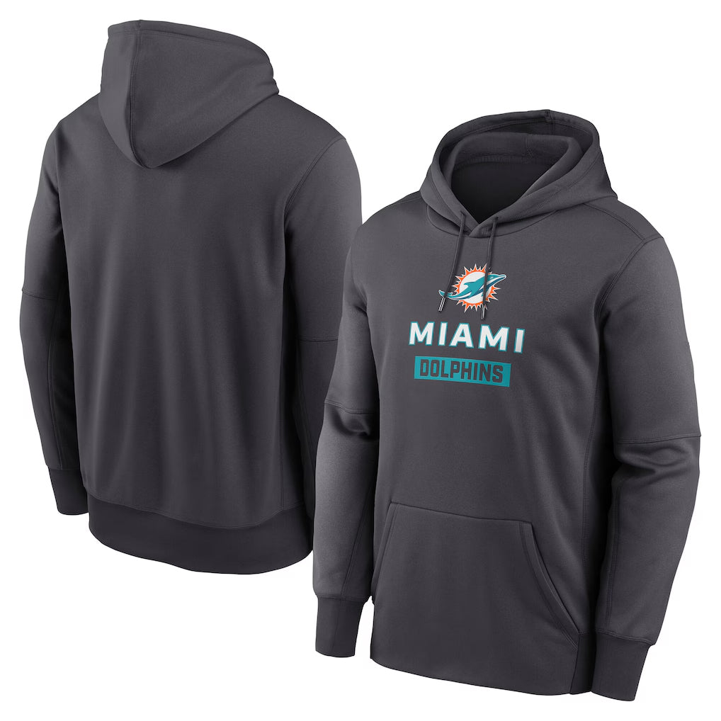 Vanessashop M.Dolphins Anthracite Pullover Hoodies Limited Blank Player Stitched Jerseys