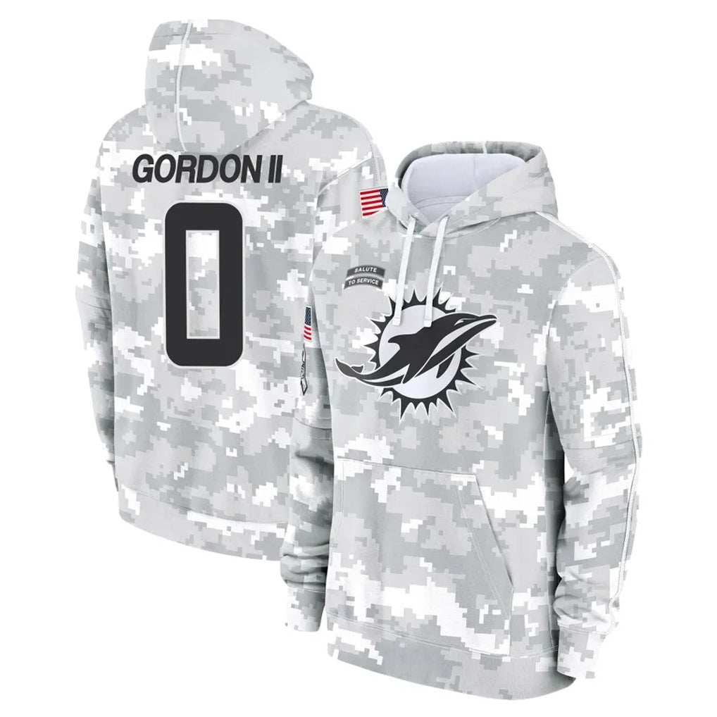 Vanessashop M.Dolphins #0 Ollie Gordon II Player Arctic Camo Salute To Service Limited Game Stitched Jerseys
