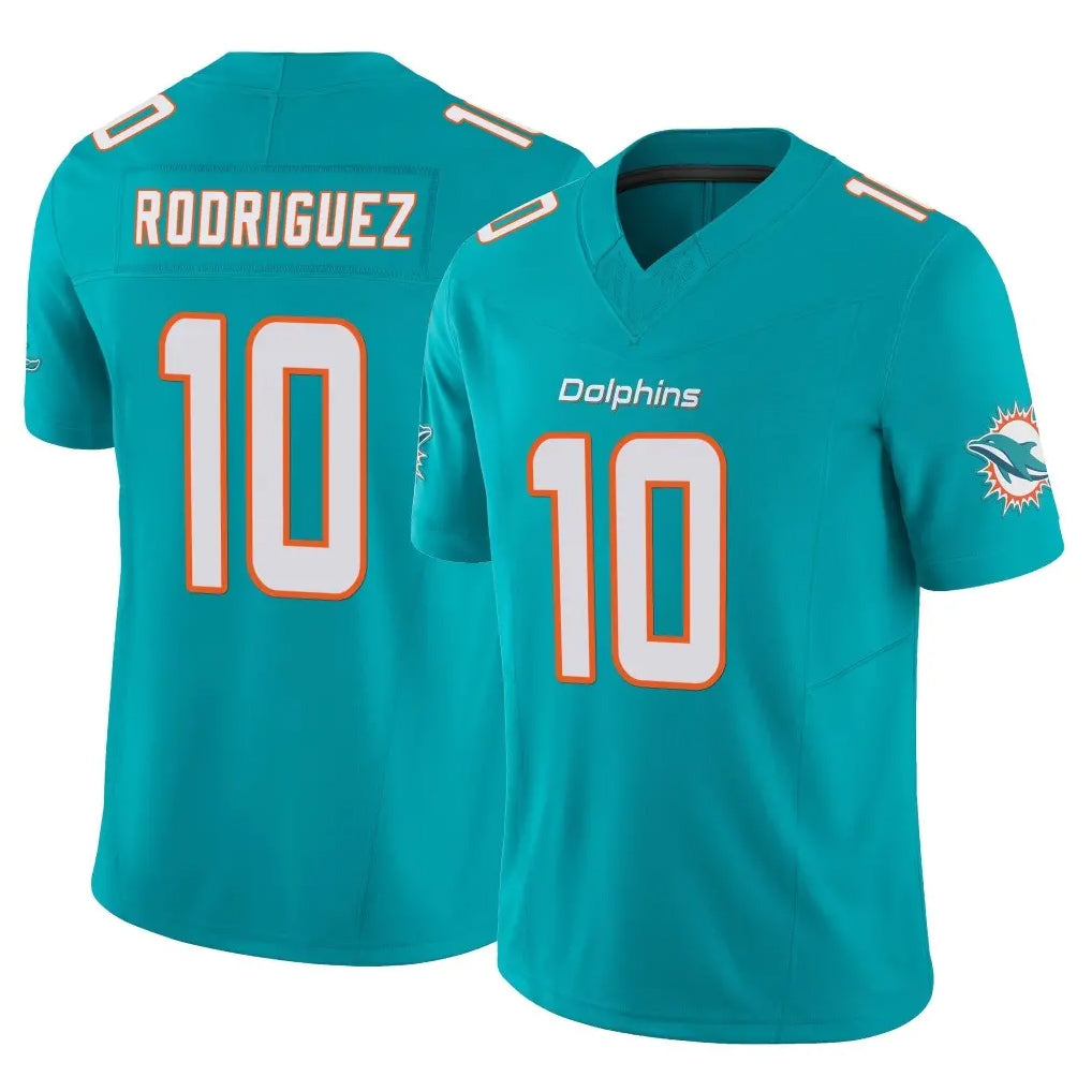 Vanessashop M.Dolphins #10 Jacob Rodriguez Player Aqua Limited Vapor F.U.S.E. Home Game Stitched Jerseys