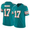 Vanessashop M.Dolphins #17 Trey Moore Player Aqua Limited Alternate Vapor F.U.S.E. Home Game Stitched Jerseys