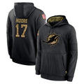 Vanessashop M.Dolphins #17 Trey Moore Player Black Salute to Service Hoodies Limited Game Stitched Jerseys