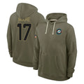 Vanessashop M.Dolphins #17 Trey Moore Player Olive Salute to Service Pullover Hoodies Limited Stitched Jerseys