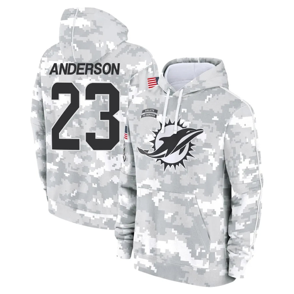 Vanessashop M.Dolphins #23 Zayne Anderson Player Arctic Camo Salute to Service Hoodies Limited Game Stitched Jerseys