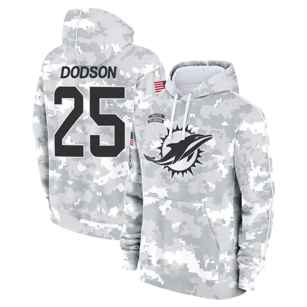 Vanessashop M.Dolphins #25 Tyrel Dodson Player Arctic Camo Salute to Service Hoodies Limited Game Stitched Jerseys