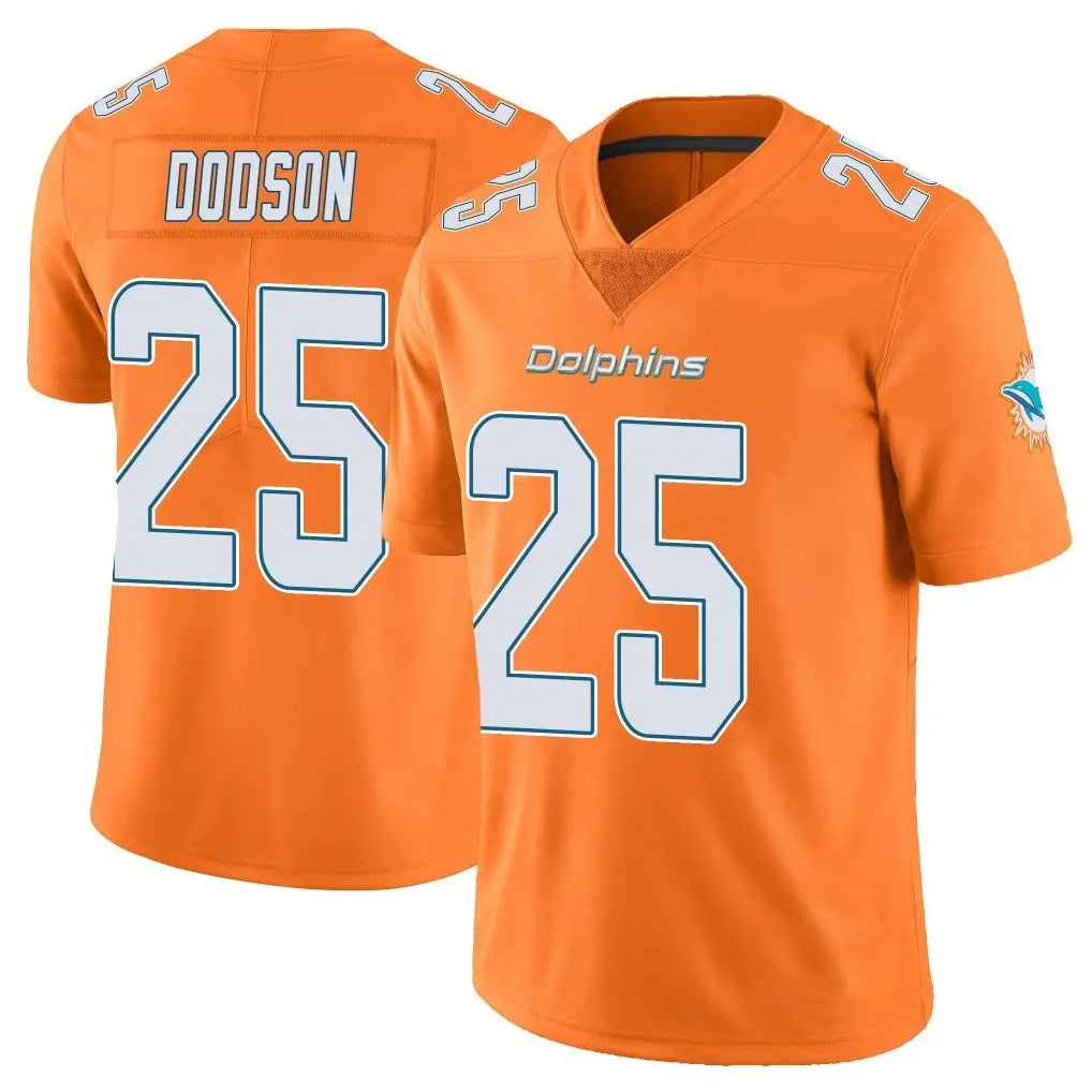 Vanessashop M.Dolphins #25 Tyrel Dodson Player Orange Limited Home Game Stitched Jerseys