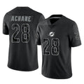 Vanessashop M.Dolphins #28 De'Von Achane Player Black Reflective Limited Game Stitched Jerseys