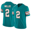 Vanessashop M.Dolphins #2 Malik Willis Player Aqua Limited Alternate Vapor F.U.S.E. Home Game Stitched Jerseys