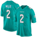 Vanessashop M.Dolphins #2 Malik Willis Player Aqua Team Color Home Game Stitched Jerseys