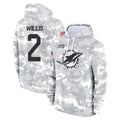 Vanessashop M.Dolphins #2 Malik Willis Player Arctic Camo Salute to Service Hoodies Limited Game Stitched Jerseys