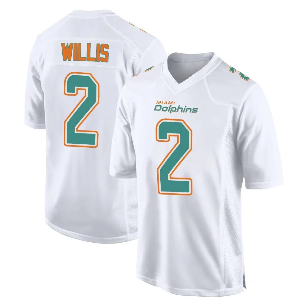 Vanessashop M.Dolphins #2 Malik Willis Player White Fashion Home Game Stitched Jerseys