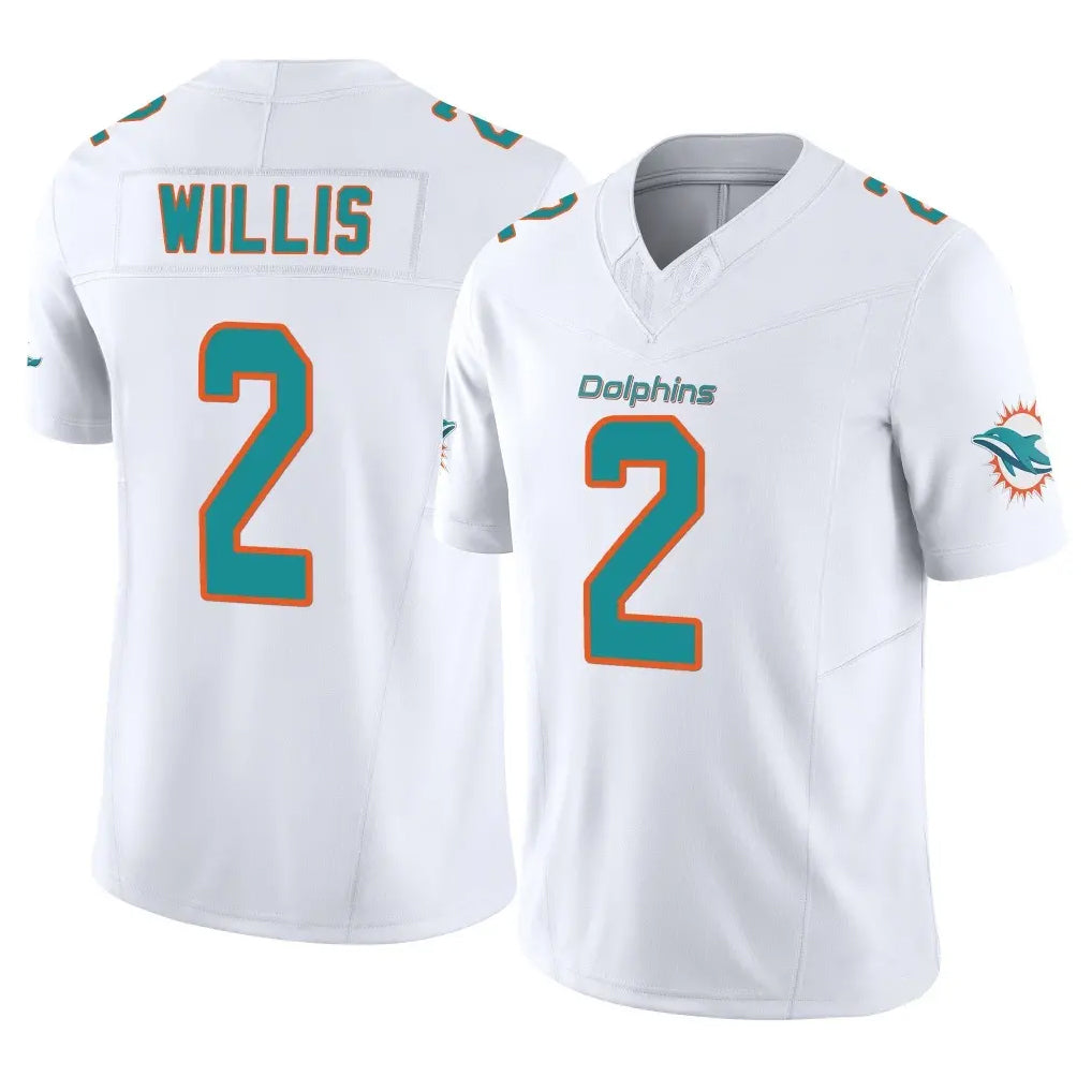 Vanessashop M.Dolphins #2 Malik Willis Player White Limited Vapor F.U.S.E. Home Game Stitched Jerseys