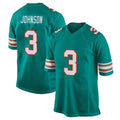 Vanessashop M.Dolphins #3 Chris Johnson Player Aqua Alternate Home Game Stitched Jerseys