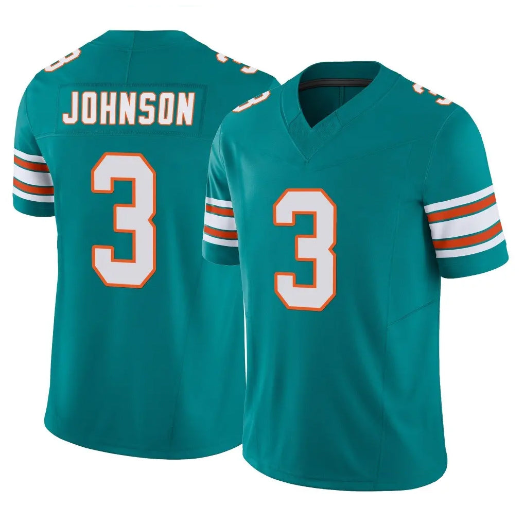 Vanessashop M.Dolphins #3 Chris Johnson Player Aqua Limited Alternate Vapor F.U.S.E. Home Game Stitched Jerseys