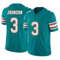 Vanessashop M.Dolphins #3 Chris Johnson Player Aqua Limited Alternate Vapor F.U.S.E. Home Game Stitched Jerseys