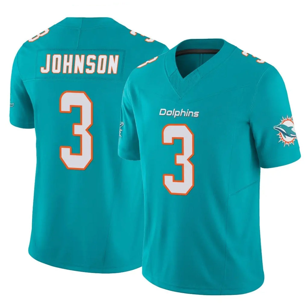 Vanessashop M.Dolphins #3 Chris Johnson Player Aqua Limited Alternate Vapor Untouchable Home Game Stitched Jerseys