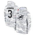 Vanessashop M.Dolphins #3 Chris Johnson Player Arctic Camo Salute to Service Hoodies Limited Game Stitched Jerseys