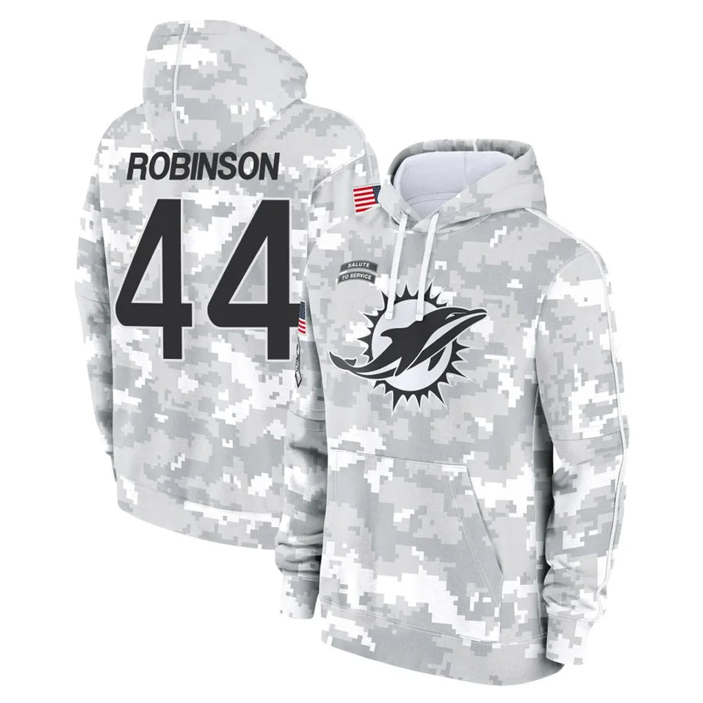 Vanessashop M.Dolphins #44 Chop Robinson Player Arctic Camo Salute to Service Hoodies Limited Game Stitched Jerseys
