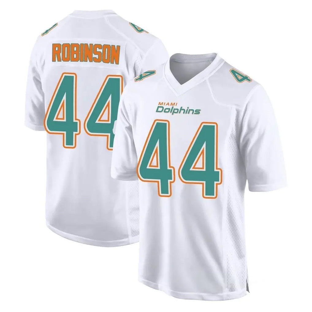 Vanessashop M.Dolphins #44 Chop Robinson Player White Fashion Home Game Stitched Jerseys