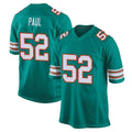 Vanessashop M.Dolphins #52 Patrick Paul Player Aqua Alternate Home Game Stitched Jerseys