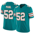Vanessashop M.Dolphins #52 Patrick Paul Player Aqua Limited Alternate Vapor F.U.S.E. Home Game Stitched Jerseys