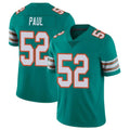 Vanessashop M.Dolphins #52 Patrick Paul Player Aqua Limited Alternate Vapor Untouchable Home Game Stitched Jerseys