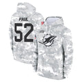Vanessashop M.Dolphins #52 Patrick Paul Player Arctic Camo Salute to Service Hoodies Limited Game Stitched Jerseys