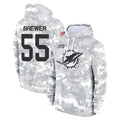 Vanessashop M.Dolphins #55 Aaron Brewer Player Arctic Camo Salute to Service Hoodies Limited Game Stitched Jerseys
