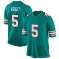 Vanessashop M.Dolphins #5 Jaylen Wright Player Aqua Alternate Home Game Stitched Jerseys