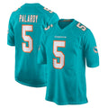 Vanessashop M.Dolphins #5 Jaylen Wright Player Aqua Home Game Stitched Jerseys