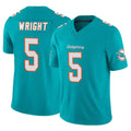 Vanessashop M.Dolphins #5 Jaylen Wright Player Aqua Limited Vapor F.U.S.E. Home Game Stitched Jerseys