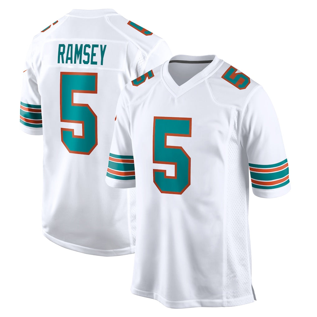 Vanessashop M.Dolphins #5 Jaylen Wright Player White Limited Home Game Stitched Jerseys