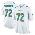 Vanessashop M.Dolphins #72 Jonah Savaiinaea Player White Home Game Stitched Jerseys
