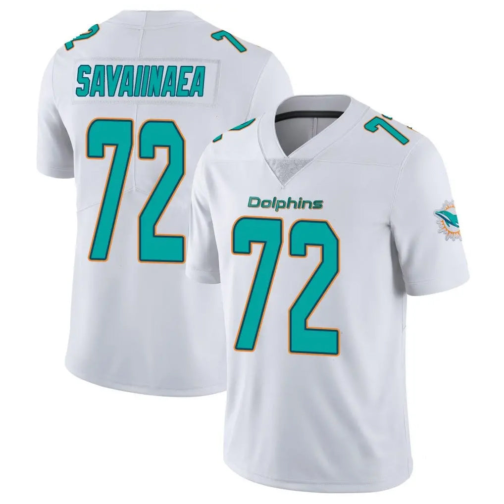 Vanessashop M.Dolphins #72 Jonah Savaiinaea Player White Limited Vapor Untouchable Home Game Stitched Jerseys
