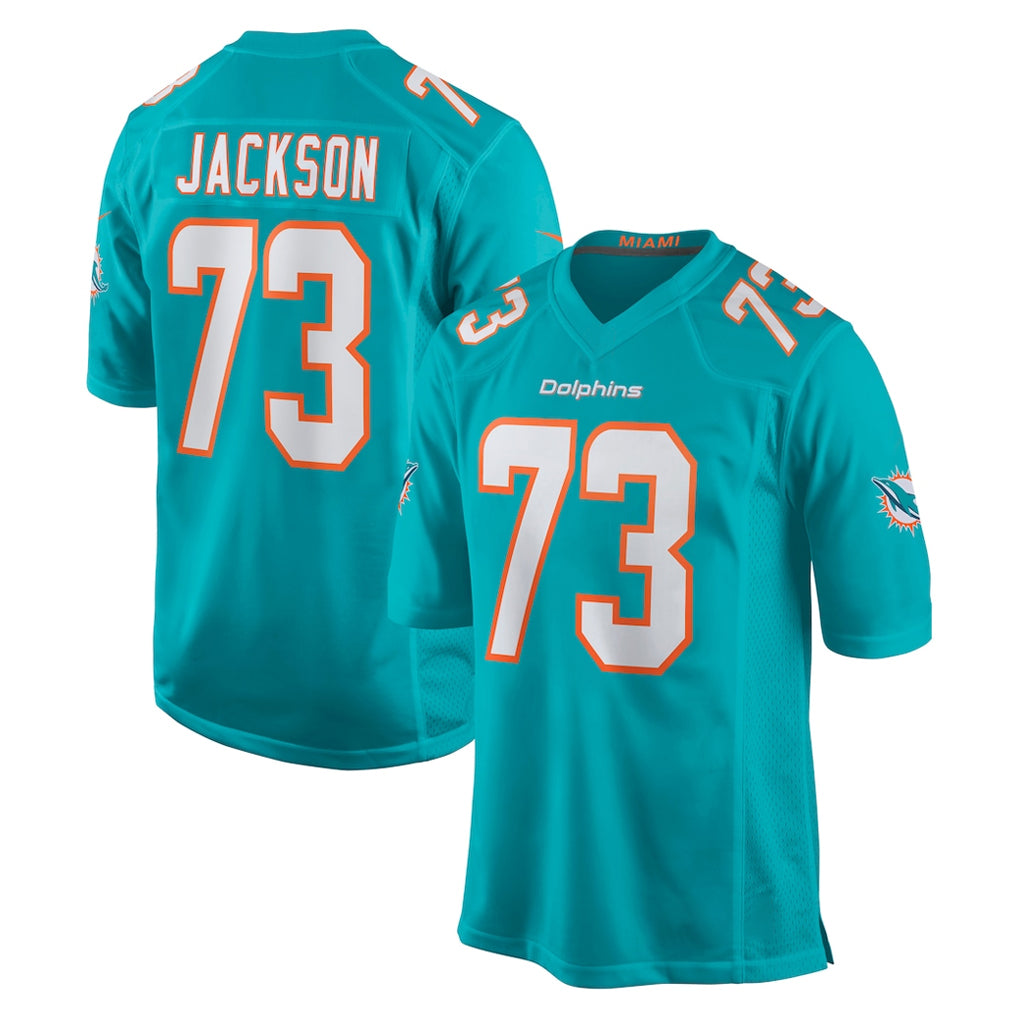 Vanessashop M.Dolphins #73 Austin Jackson Player Aqua Home Game Stitched Jerseys