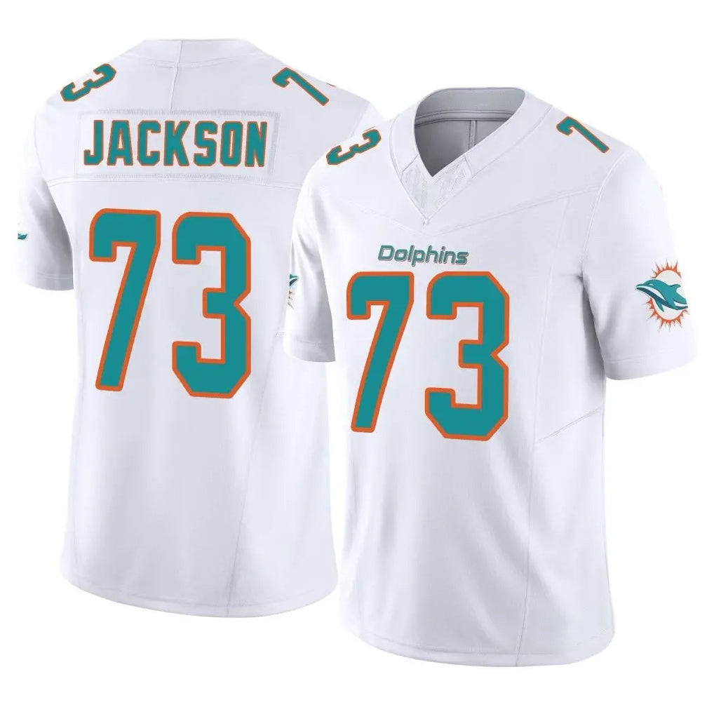 Vanessashop M.Dolphins #73 Austin Jackson Player White Limited Vapor F.U.S.E. Home Game Stitched Jerseys