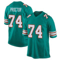 Vanessashop M.Dolphins #74 Kadyn Proctor Player Aqua Alternate Home Game Stitched Jerseys