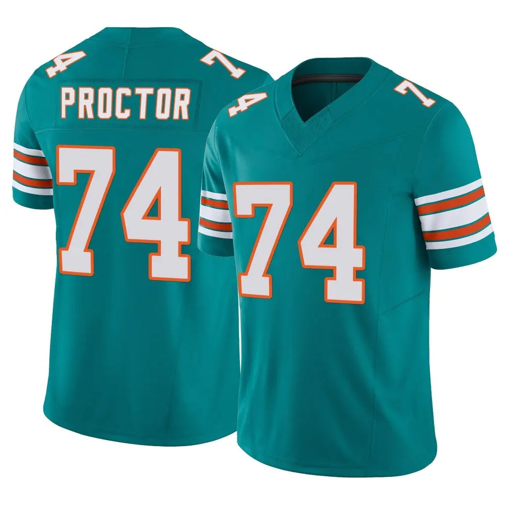 Vanessashop M.Dolphins #74 Kadyn Proctor Player Aqua Limited Alternate Vapor F.U.S.E. Home Game Stitched Jerseys
