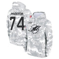 Vanessashop M.Dolphins #74 Kadyn Proctor Player Arctic Camo Salute to Service Hoodies Limited Game Stitched Jerseys