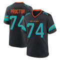 Vanessashop M.Dolphins #74 Kadyn Proctor Player Black Pitch Rivalries Collection Home Game Stitched Jerseys
