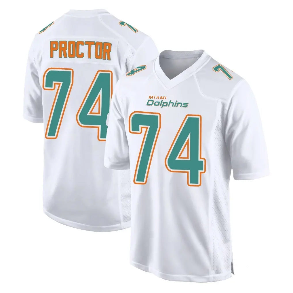 Vanessashop M.Dolphins #74 Kadyn Proctor Player White Fashion Home Game Stitched Jerseys