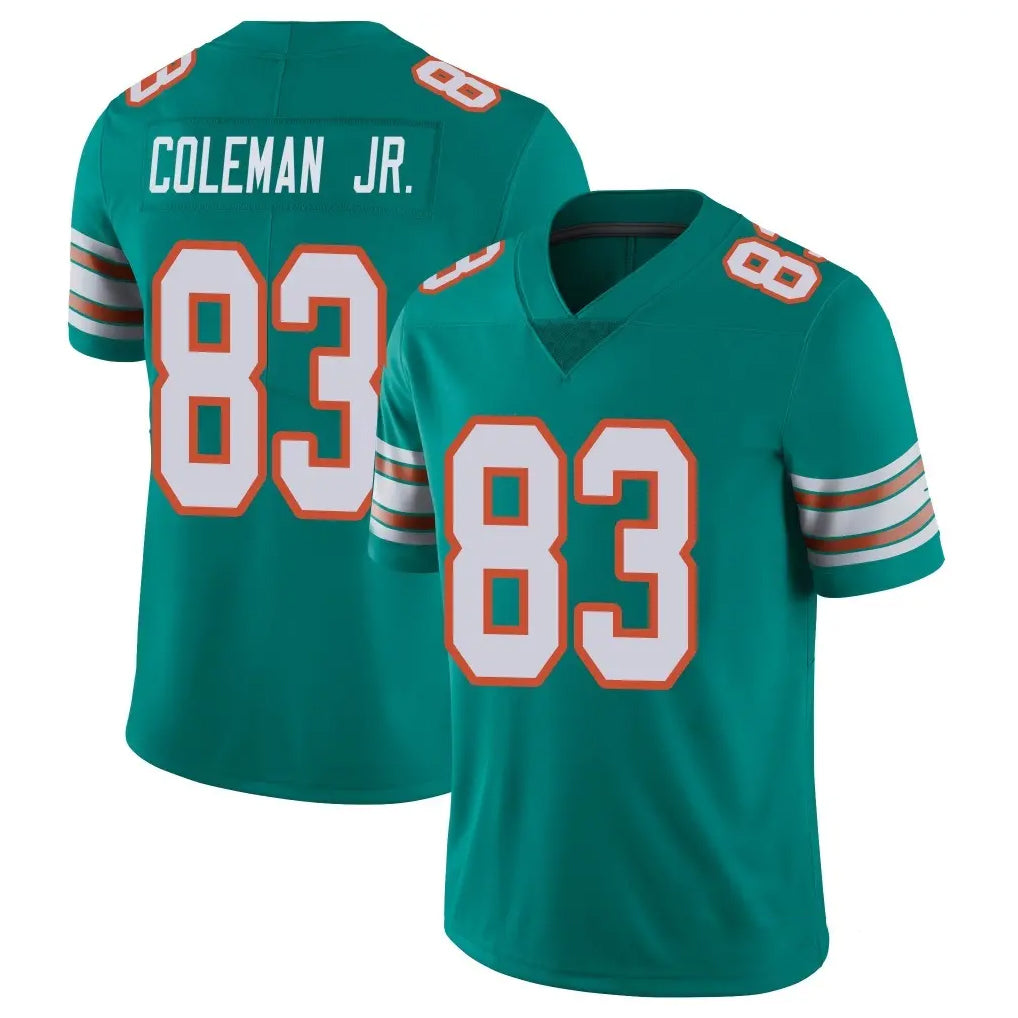 Vanessashop M.Dolphins #83 Kevin Coleman Jr. Player Aqua Limited Alternate Vapor Untouchable Home Game Stitched Jerseys