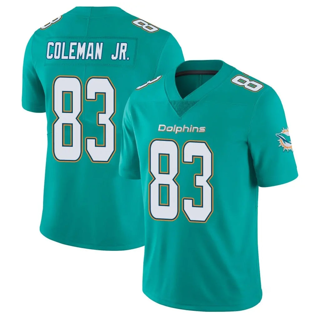 Vanessashop M.Dolphins #83 Kevin Coleman Jr. Player Aqua Limited Vapor Untouchable Home Game Stitched Jerseys